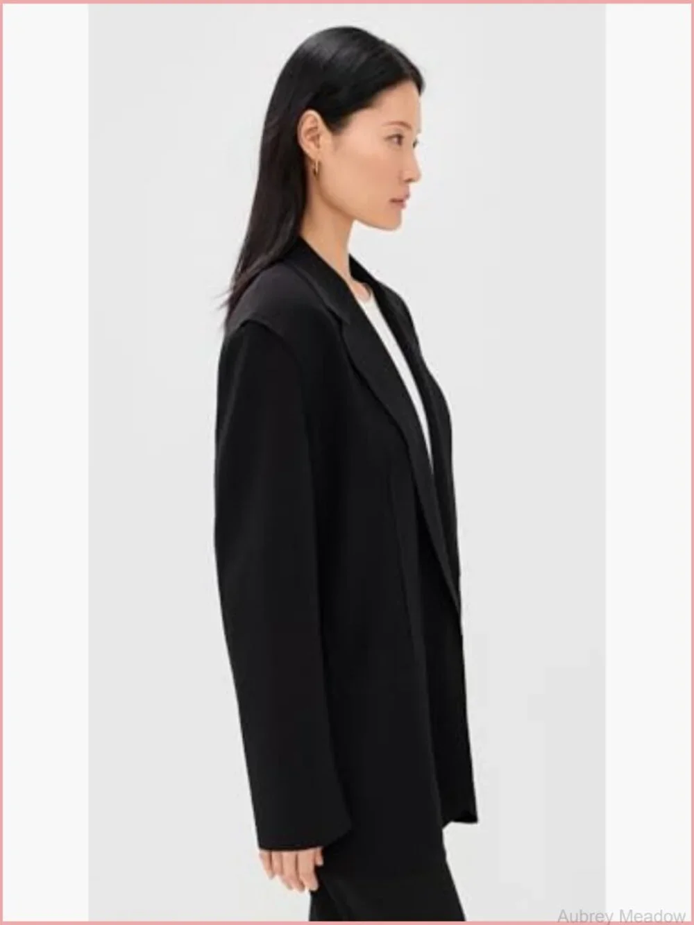 Oversized Single Breasted Jacket Faux Leather Blazer Professional